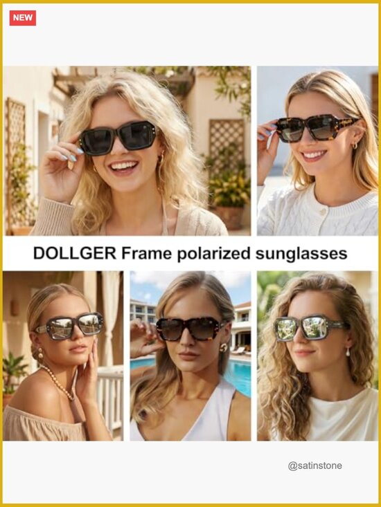 Oversized Polarized Sunglasses Retro Square TAC UV400 Protection main image 4